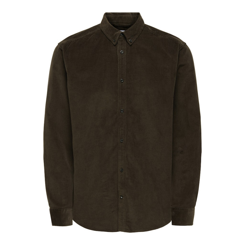 ONLY & SONS Michael L/S Fløjl Skjorte - Demitasse