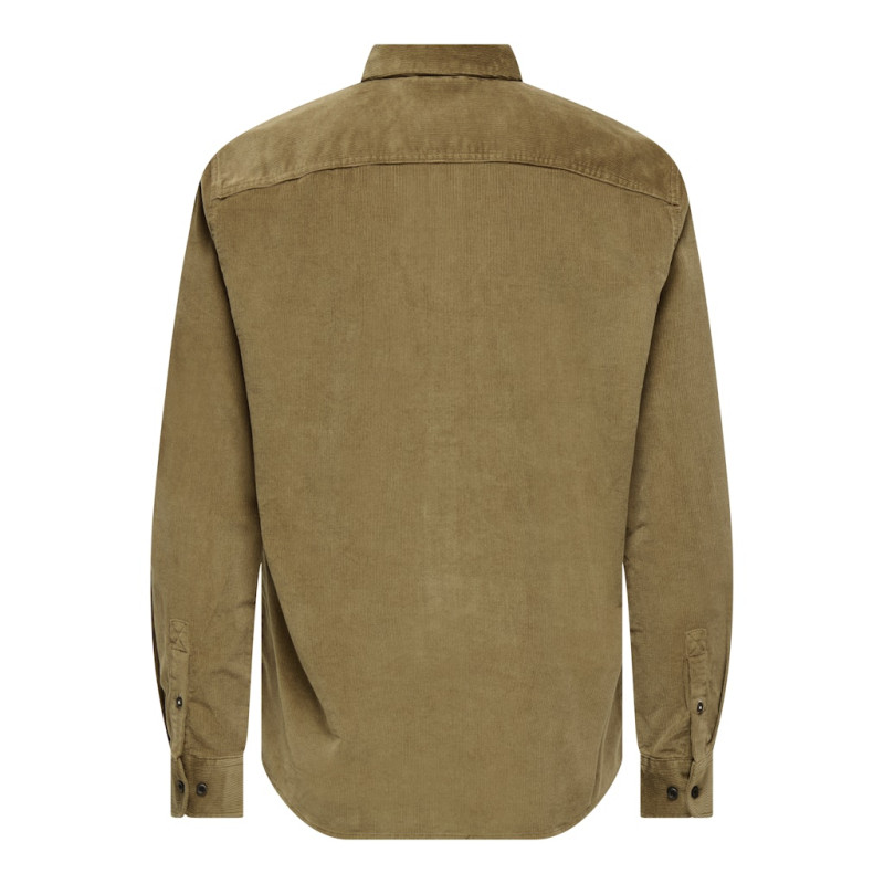 ONLY & SONS Michael L/S Fløjl Skjorte - Otter