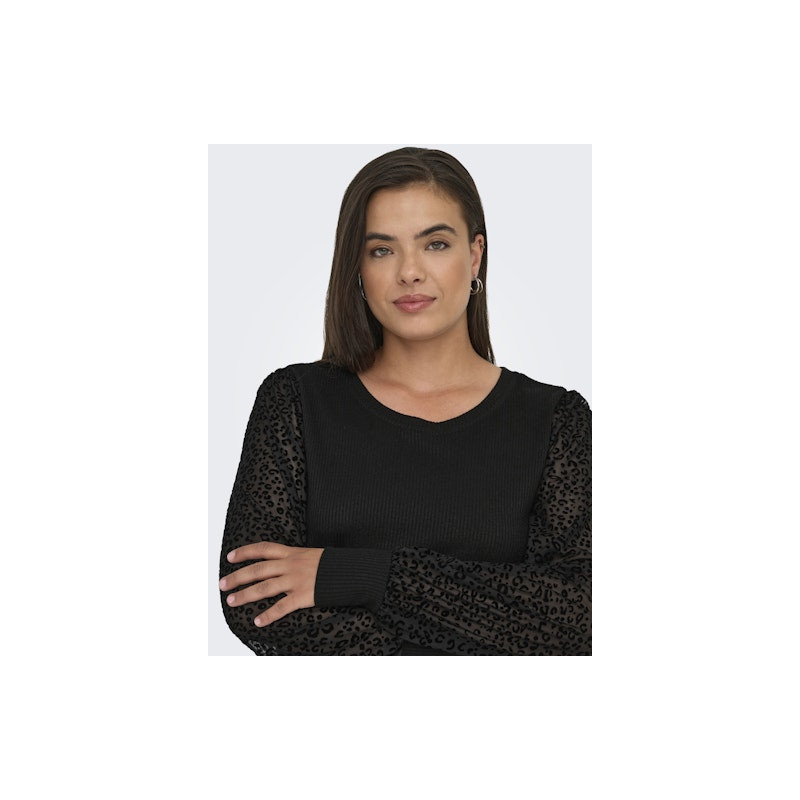 ONLY CARMAKOMA Velena L/S Bluse - Sort