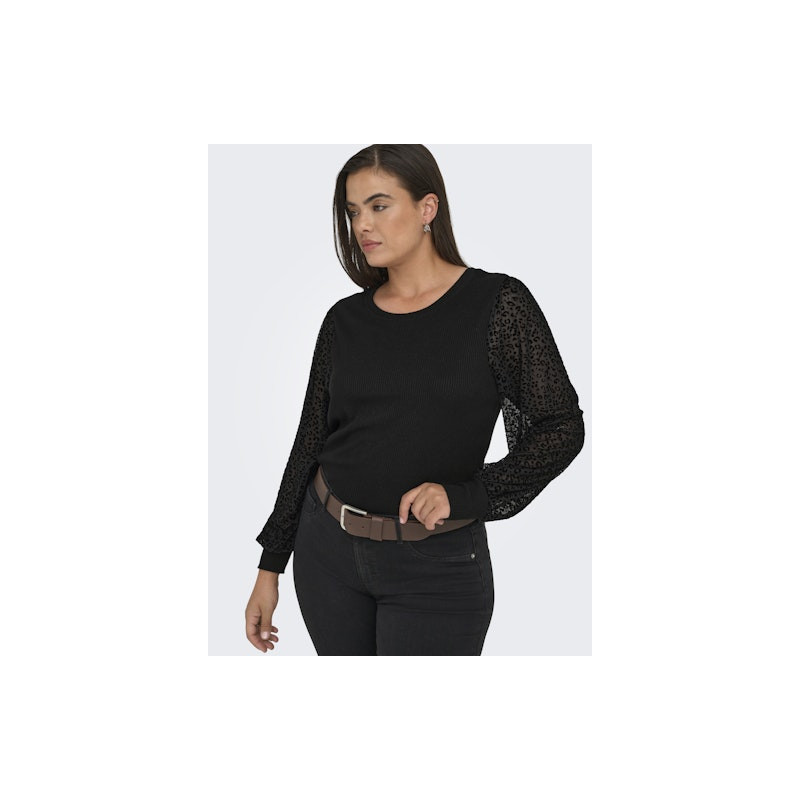 ONLY CARMAKOMA Velena L/S Bluse - Sort