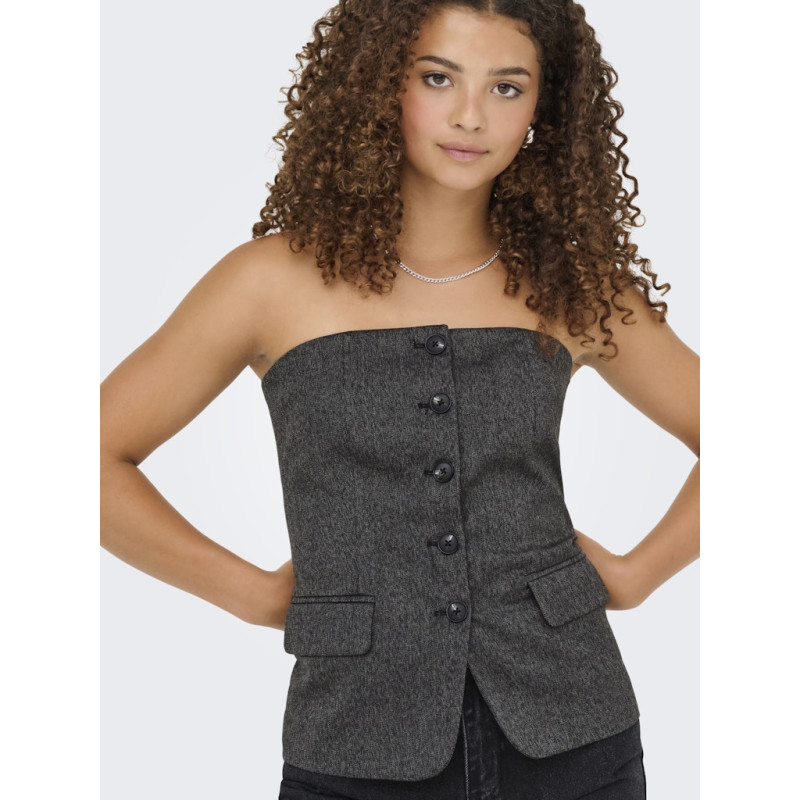 ONLY Marnie S/L Vest - Dark Grey Melange