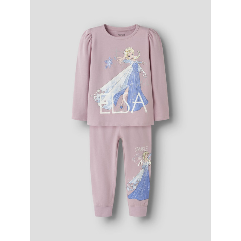 NAME IT MINI Aplisa Frozen L/S Natsæt - Keepsake Lilac