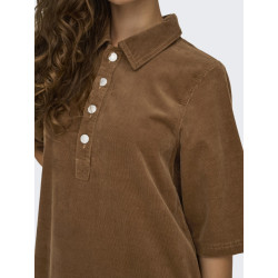 ONLY Gry-Nessa S/S Fløjl Kjole - Toasted Coconut