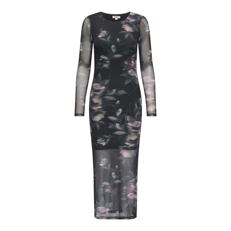 ONLY Kaya L/S Mesh Kjole - Twilight Mauve