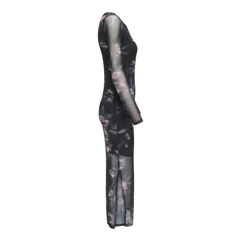 ONLY Kaya L/S Mesh Kjole - Twilight Mauve