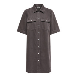 ONLY Belle-Silla S/S Denim Kjole - Seal Brown