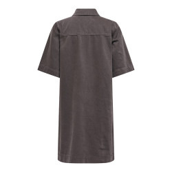ONLY Belle-Silla S/S Denim Kjole - Seal Brown