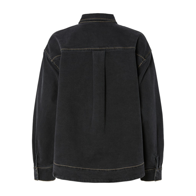 PIECES Mathea L/S Denim Skjorte - Sort