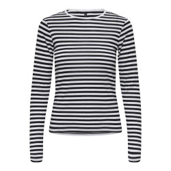 ONLY Elli L/S Bluse - Sort / Hvid