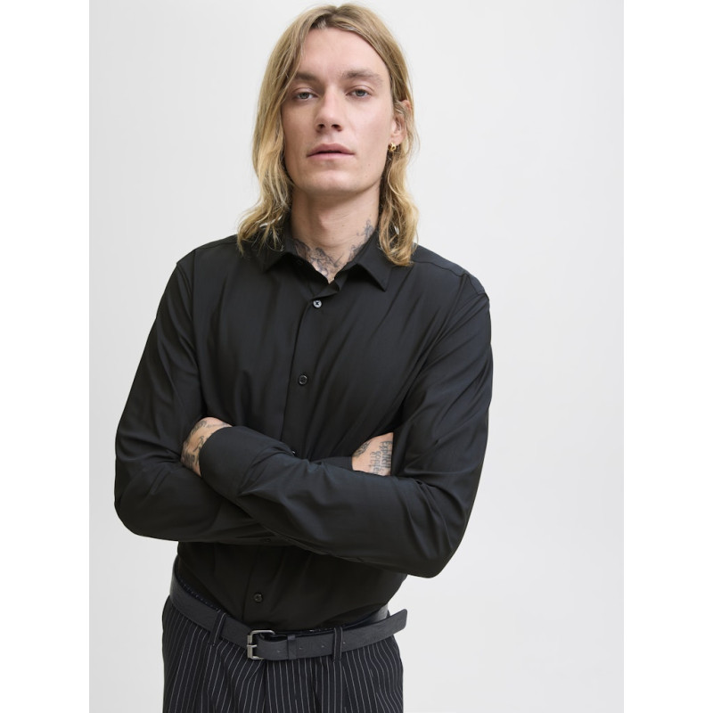 JACK & JONES Blaactive Stretch L/S Skjorte - Sort