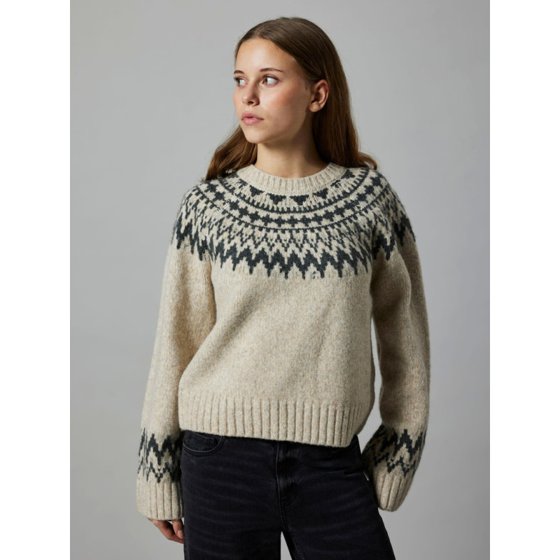 LMTD Neelina Strik Sweater - Oatmeal