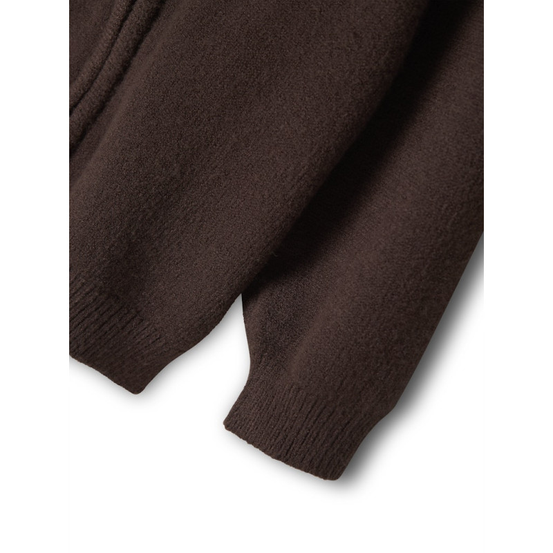 NAME IT MINI Onilla L/S Strik Cardigan - Seal Brown