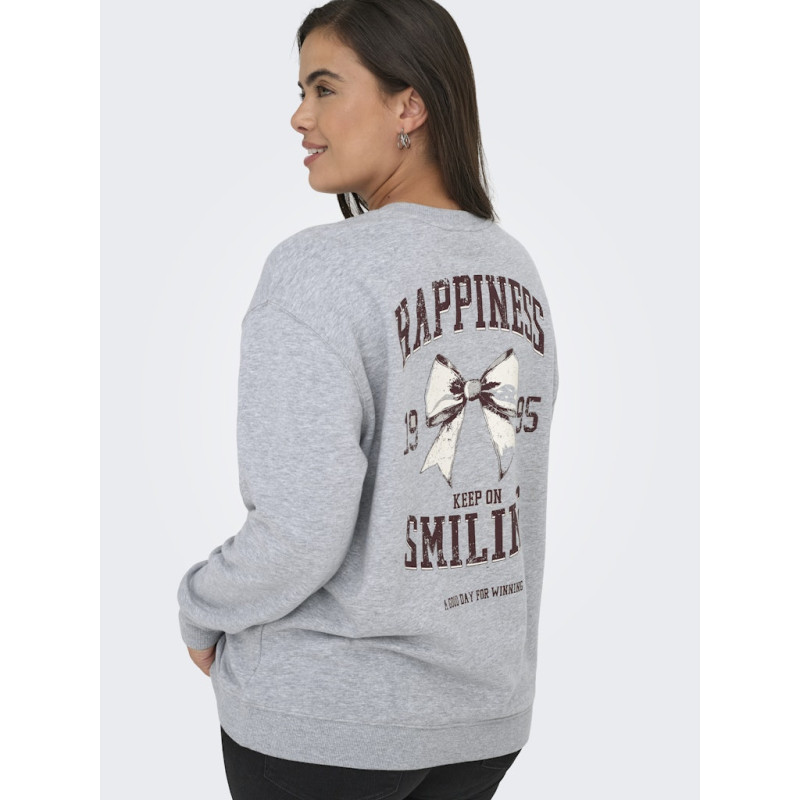 ONLY CARMAKOMA Iggy L/S Sweatshirt - Light Grey Melange