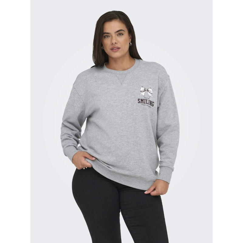 ONLY CARMAKOMA Iggy L/S Sweatshirt - Light Grey Melange