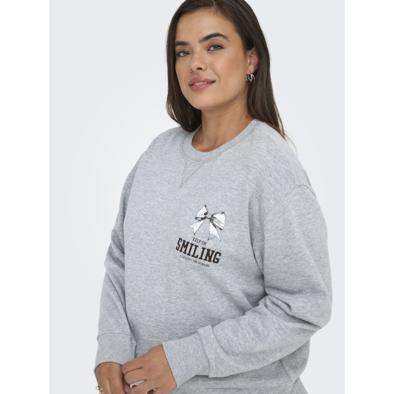 ONLY CARMAKOMA Iggy L/S Sweatshirt - Light Grey Melange