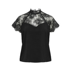 JDY Lion S/S Blonde Top - Sort
