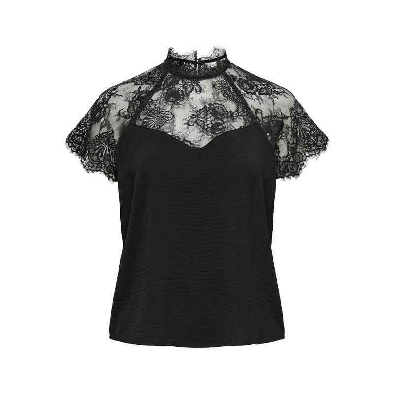 JDY Lion S/S Blonde Top - Sort