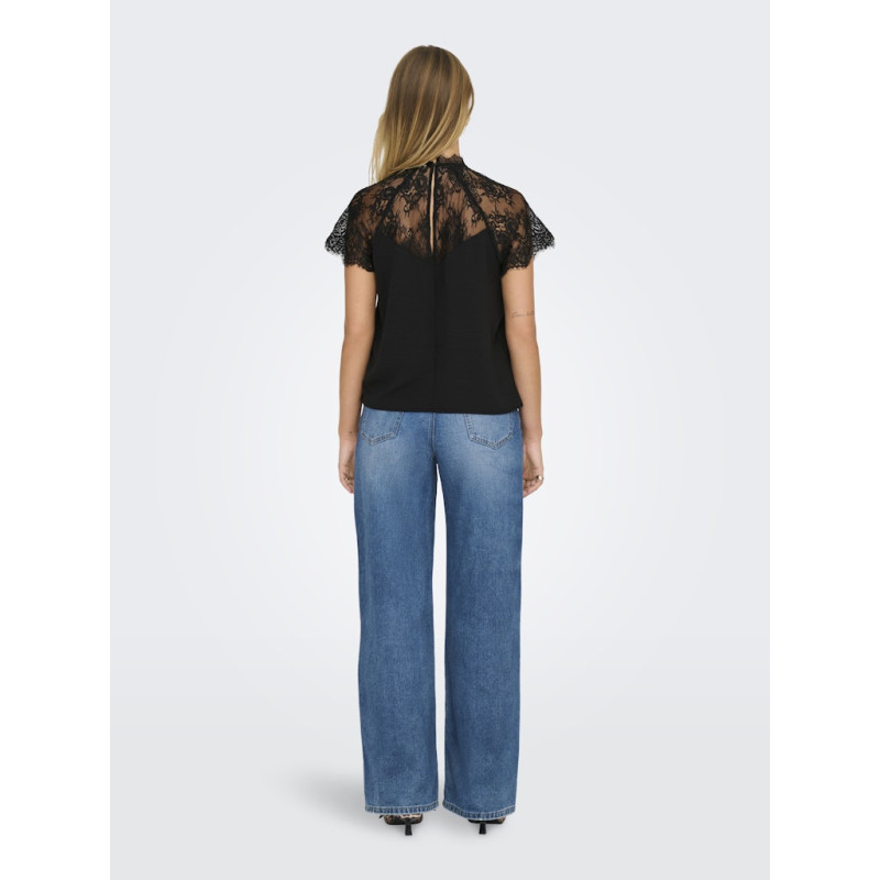 JDY Lion S/S Blonde Top - Sort