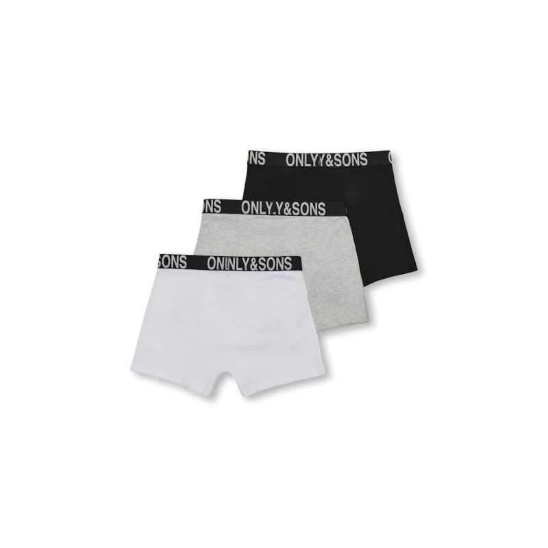 ONLY & SONS JUNIOR Fitz 3-Pak Boxershorts - Sort