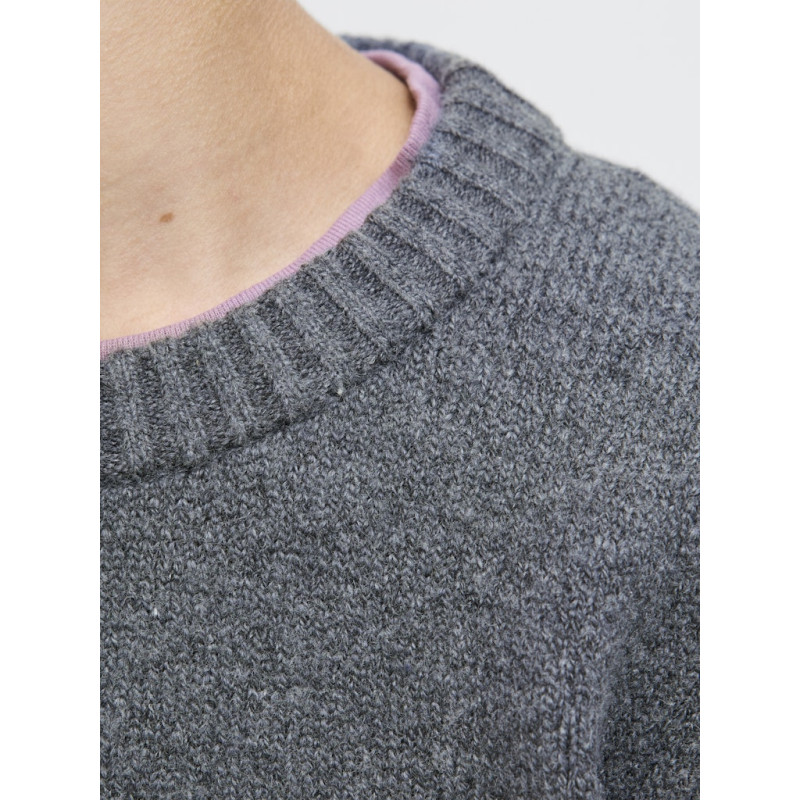 JACK & JONES JUNIOR Norrebro Strik Sweater - Dark Grey Melange