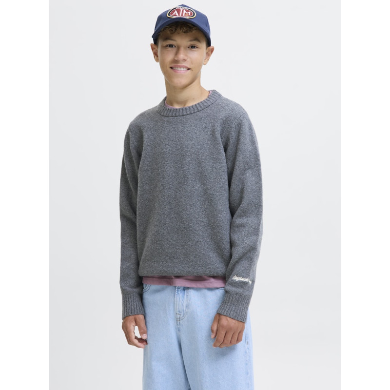 JACK & JONES JUNIOR Norrebro Strik Sweater - Dark Grey Melange