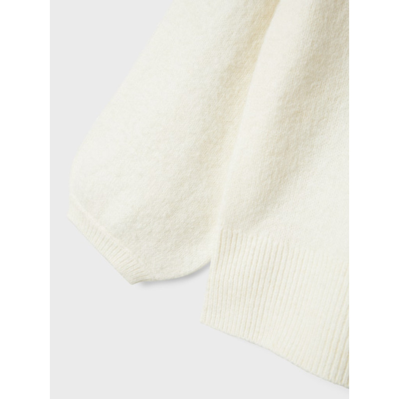 NAME IT KIDS Odessa L/S Strik Sweater - Cloud Dancer