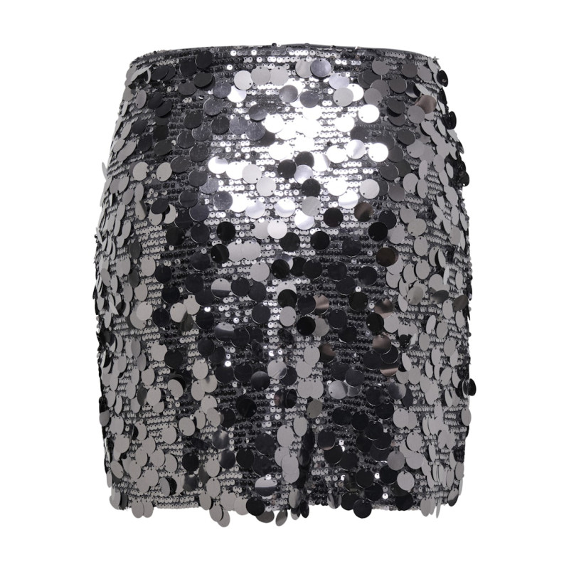 ONLY Jadel paillet nederdel - Gunmetal