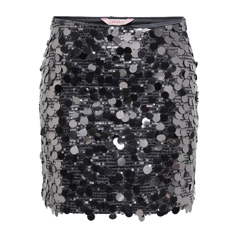 ONLY Jadel paillet nederdel - Gunmetal