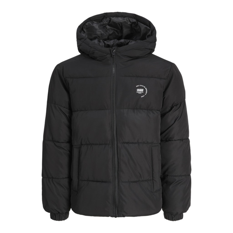 JACK & JONES Maze Logo Puffer Hoodie - Sort