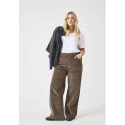 ONLY CARMAKOMA Hope global high waist brede bukser - Morel