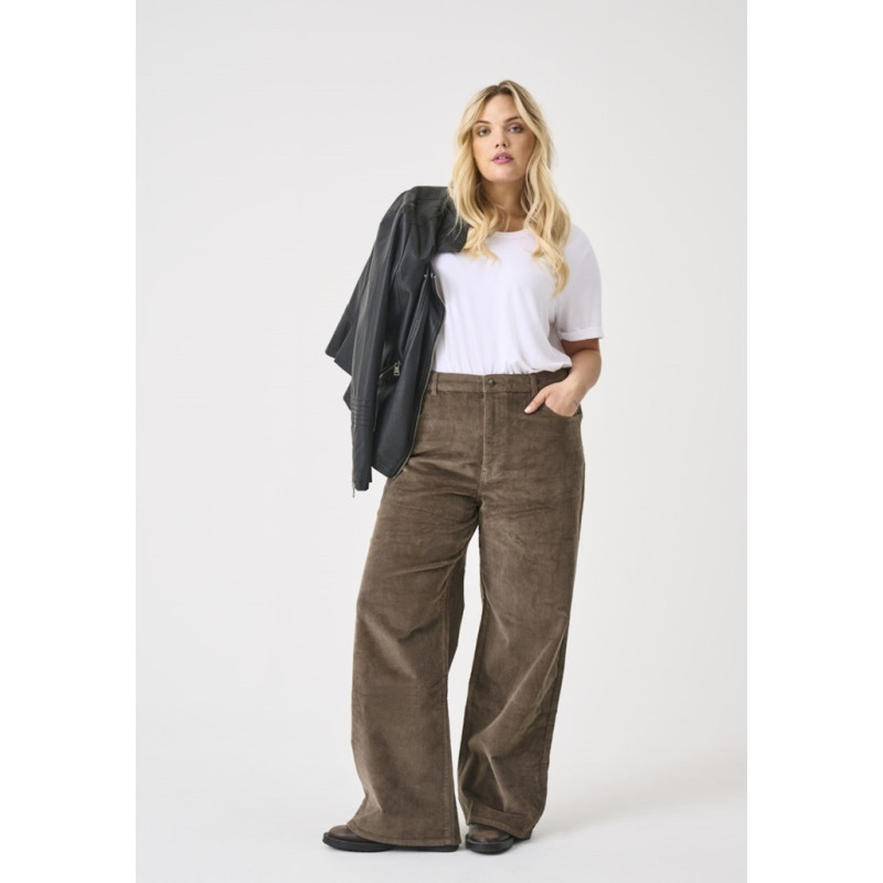 ONLY CARMAKOMA Hope global high waist brede bukser - Morel