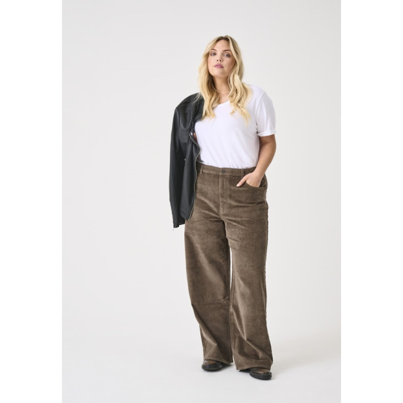 ONLY CARMAKOMA Hope global high waist brede bukser - Morel