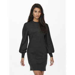 ONLY Labelle L/S Strik Kjole - Dark Gray