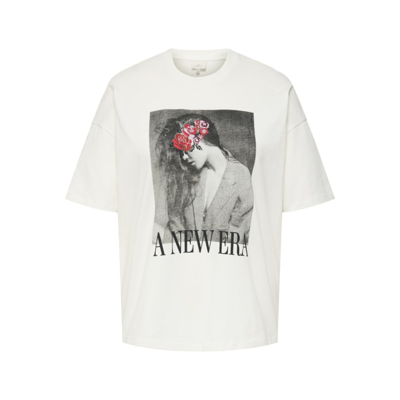 ONLY CARMAKOMA Winova S/S Loose T-shirt - Cloud Dancer