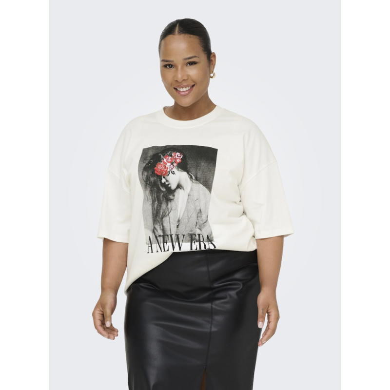 ONLY CARMAKOMA Winova S/S Loose T-shirt - Cloud Dancer