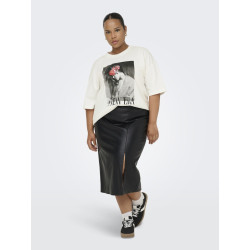 ONLY CARMAKOMA Winova S/S Loose T-shirt - Cloud Dancer