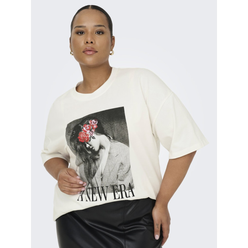 ONLY CARMAKOMA Winova S/S Loose T-shirt - Cloud Dancer