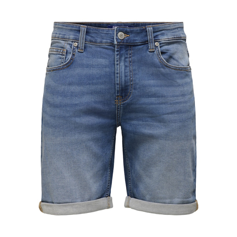 ONLY & SONS Ply Jog Denim Shorts - Medium Blue Denim