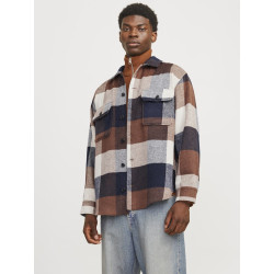 JACK & JONES Bradley Ollie Overshirt L/S - Navy Blazer