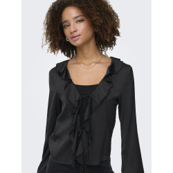 ONLY Mika Satin L/S Flæse Bluse - Sort