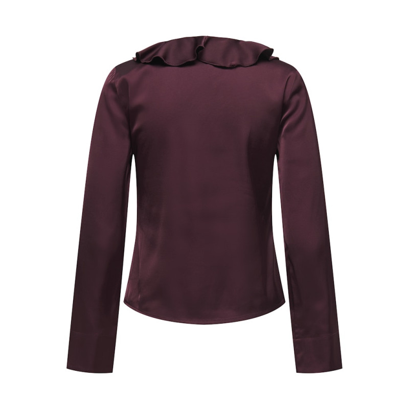 ONLY Mika Satin L/S Flæse Bluse - Decadent Chocolate