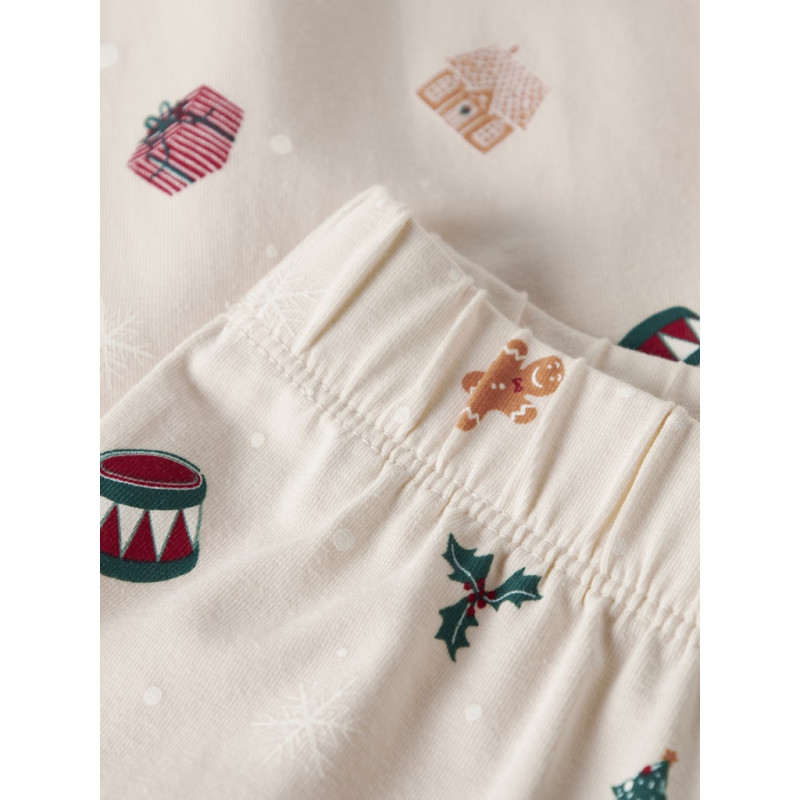 NAME IT KIDS Vismas L/S Natsæt - Whitecap Gray / Xmas