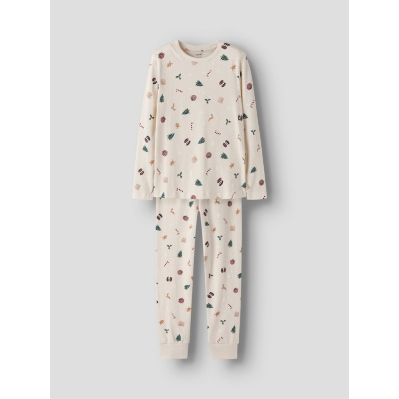 NAME IT KIDS Vismas L/S Natsæt - Whitecap Gray / Xmas