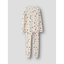 NAME IT KIDS Vismas L/S Natsæt - Whitecap Gray / Xmas