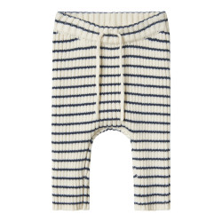 NAME IT BABY Ostripe Strik Bukser - Insignia Blue / Cloud Dancer