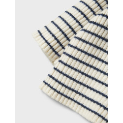 NAME IT BABY Ostripe L/S Strik Bluse - Insignia Blue / Cloud Dancer