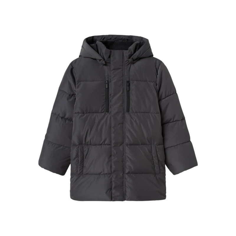 NAME IT KIDS Medow03 Puffer Jakke - Grey Pinstripe