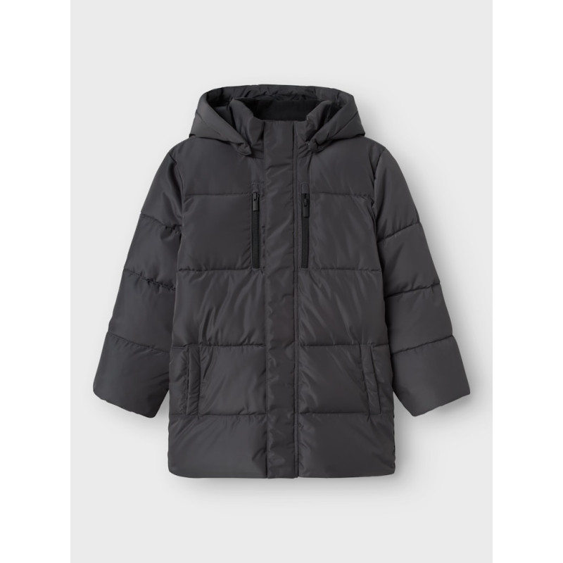 NAME IT KIDS Medow03 Puffer Jakke - Grey Pinstripe
