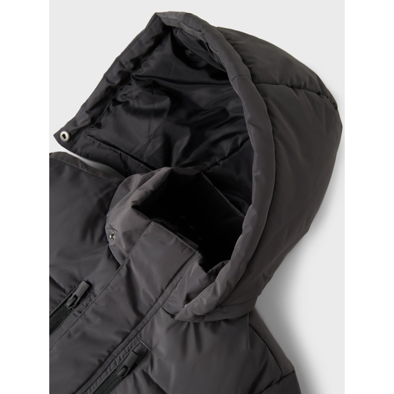 NAME IT KIDS Medow03 Puffer Jakke - Grey Pinstripe