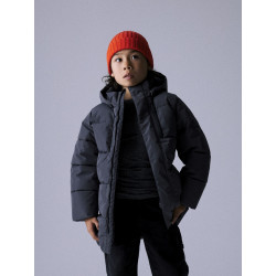NAME IT KIDS Medow03 Puffer Jakke - Grey Pinstripe